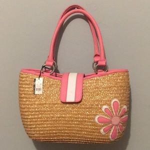 New York & Company wheat straw bag